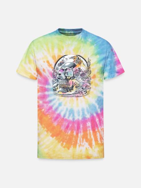 Moonlit Requiem - Unisex Tie Dye T-Shirt - rainbow