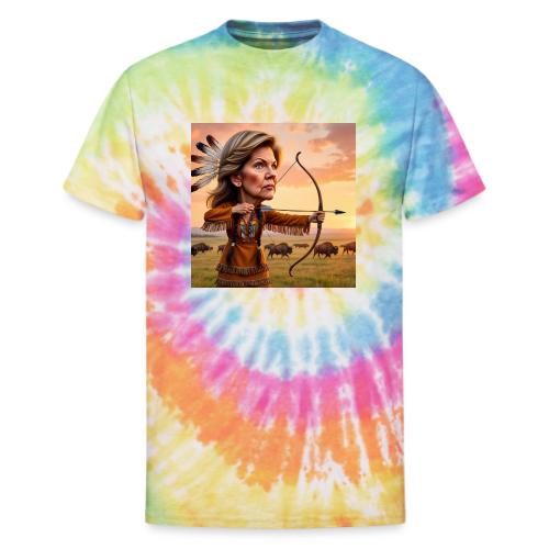 Elizabeth Warren hunting buffalo - Unisex Tie Dye T-Shirt
