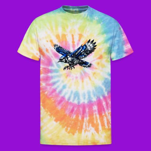 Silver Blue Jay Dive - Unisex Tie Dye T-Shirt
