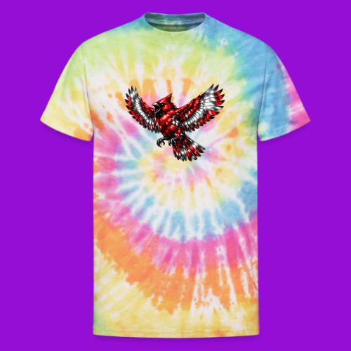Silver Cardinal in Flight - Unisex Tie Dye T-Shirt