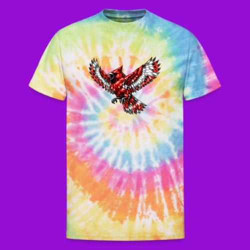 Cardinal in Flight - Unisex Tie Dye T-Shirt