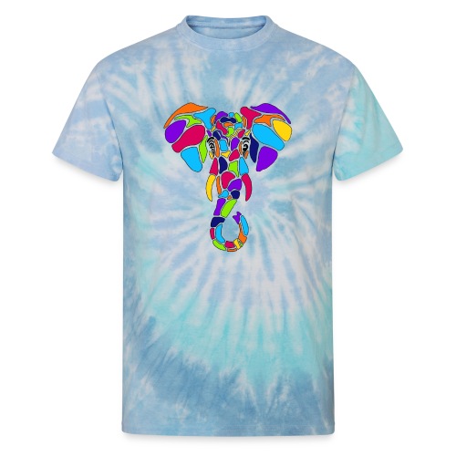 Art Deco elephant - Unisex Tie Dye T-Shirt
