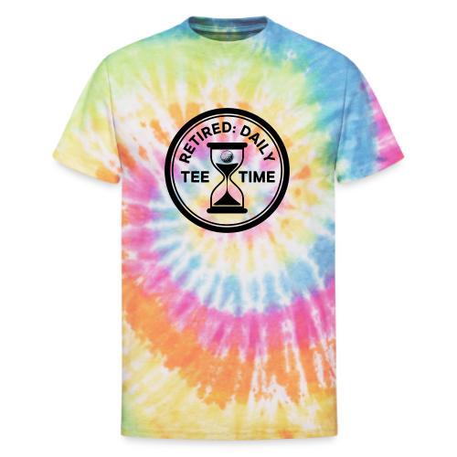 Retired Daily Tee Time - Senior Golfer Gag Gift - Unisex Tie Dye T-Shirt