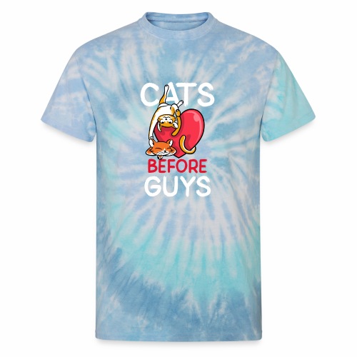 two cats before guys heart anti valentines day - Unisex Tie Dye T-Shirt