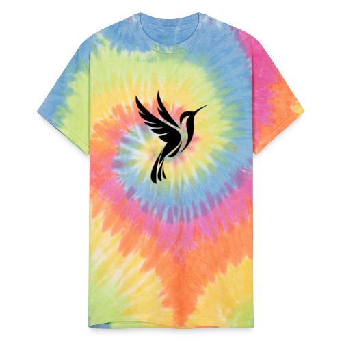 Hummingbird Spot Logo in Black - Unisex Tie Dye T-Shirt