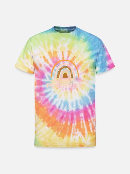 Radiate Positivity - Unisex Tie Dye T-Shirt - rainbow