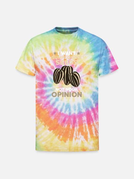 Sunflower Seeds - Unisex Tie Dye T-Shirt - rainbow