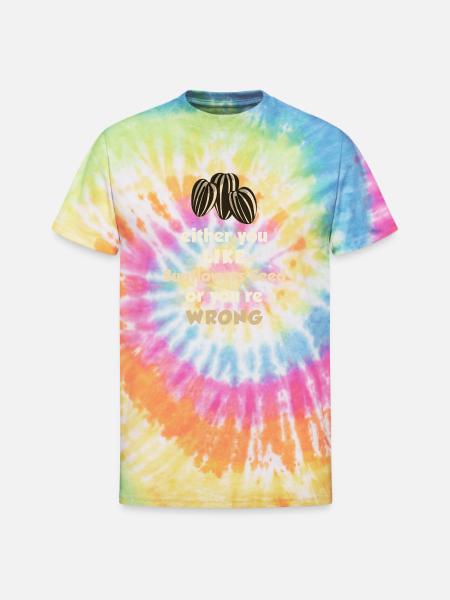 Sunflower Seeds - Unisex Tie Dye T-Shirt - rainbow