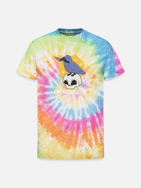 CROW / RAVENS: Raven Lunatic - Unisex Tie Dye T-Shirt - rainbow