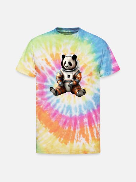 Panda Astronauts Suit - Unisex Tie Dye T-Shirt - rainbow