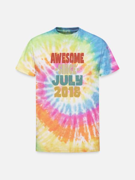 Awesome July 2018 - Unisex Tie Dye T-Shirt - rainbow