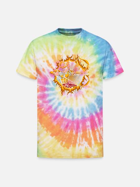 Arjuna Archer With Halftone Background - Unisex Tie Dye T-Shirt - rainbow