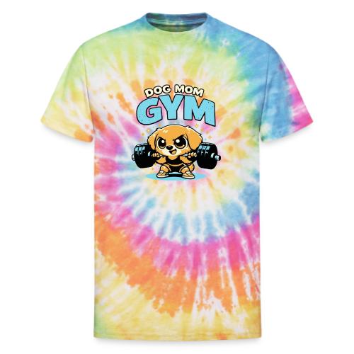 Chibi Dog Gym Workout - Unisex Tie Dye T-Shirt