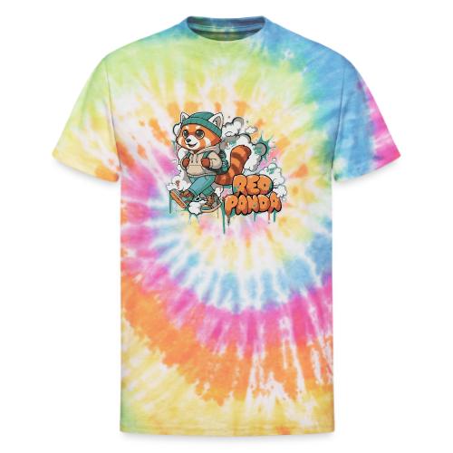 Red Panda Street Graffiti Vibes - Unisex Tie Dye T-Shirt