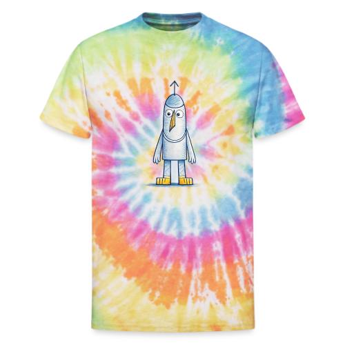 Funny Doodle Bird Character - Unisex Tie Dye T-Shirt