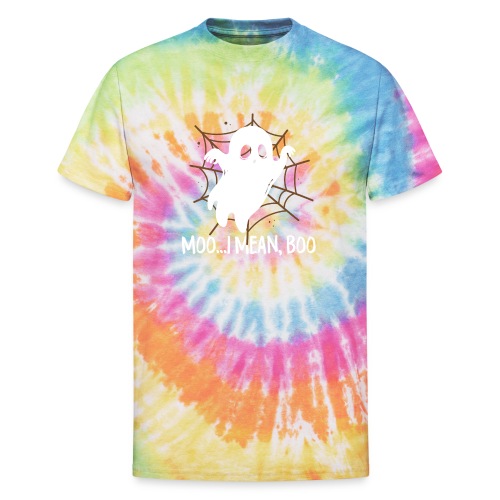 host Cow Moo I Mean Boo Funny halloween Cow Boo - Unisex Tie Dye T-Shirt