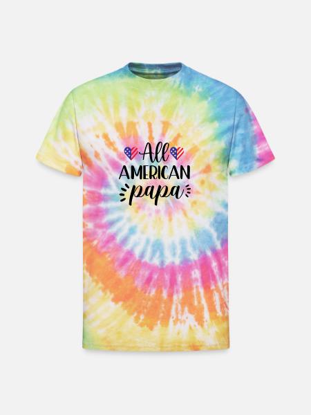 Papa - Unisex Tie Dye T-Shirt - rainbow