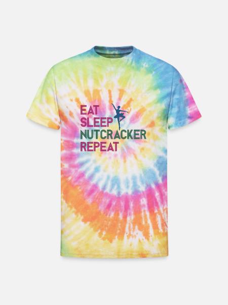 Eat Sleep Nutcracker Repeat - Unisex Tie Dye T-Shirt - rainbow