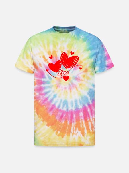 Love - Unisex Tie Dye T-Shirt - rainbow