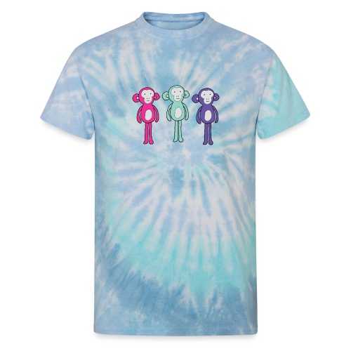 Three chill monkeys - Unisex Tie Dye T-Shirt