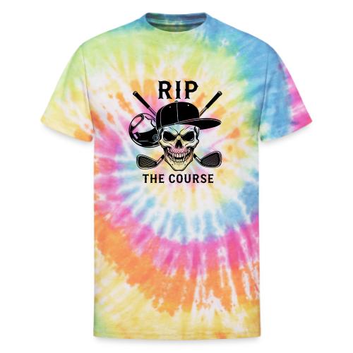 RIP THE COURSE - Skull Golf Gift Tee for Men - Unisex Tie Dye T-Shirt