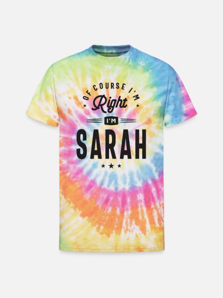 Sarah Knows Best - Unisex Tie Dye T-Shirt - rainbow