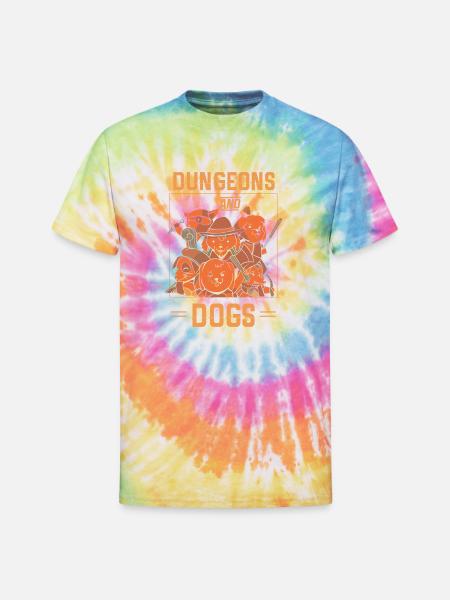 Dungeons And Dogs - Unisex Tie Dye T-Shirt - rainbow