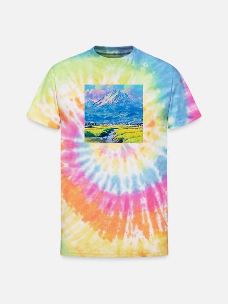 Landscape Horizon - Unisex Tie Dye T-Shirt - rainbow