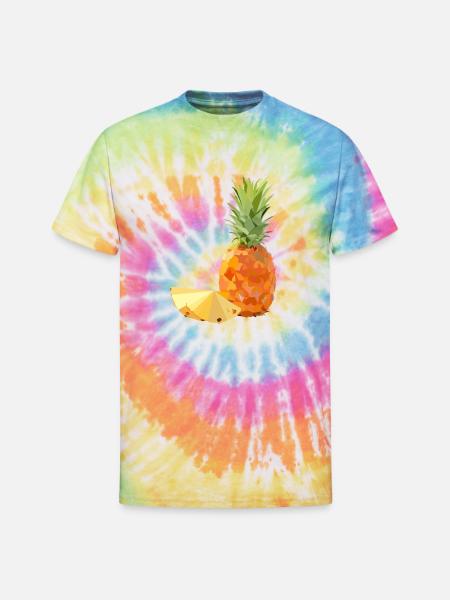 lowpoly pineapple fruit - Unisex Tie Dye T-Shirt - rainbow