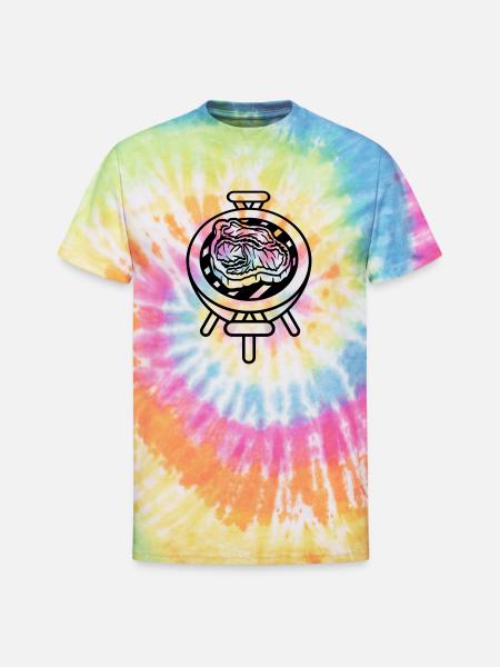 delicious steak BBQ charcoal - Unisex Tie Dye T-Shirt - rainbow