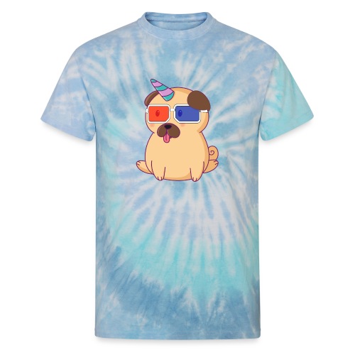 Dog with 3D glasses doing Vision Therapy! - Unisex Tie Dye T-Shirt