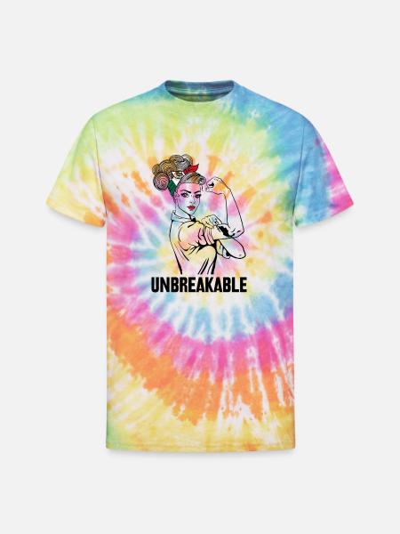 Womens Mexican Girl Latina Unbreakable - Unisex Tie Dye T-Shirt - rainbow