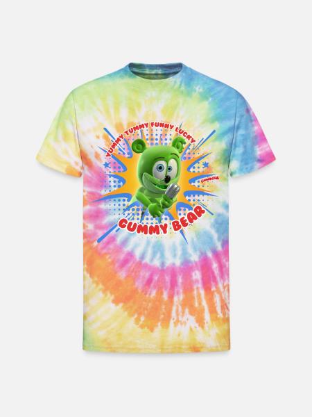 Funny Lucky Gummy Bear - Unisex Tie Dye T-Shirt - rainbow