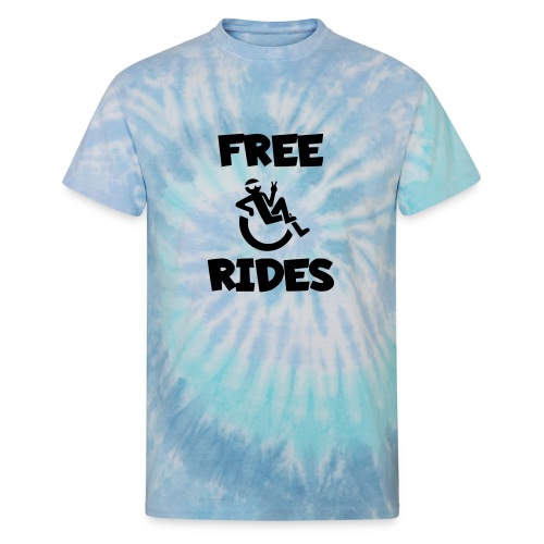 This wheelchair user gives free rides - Unisex Tie Dye T-Shirt
