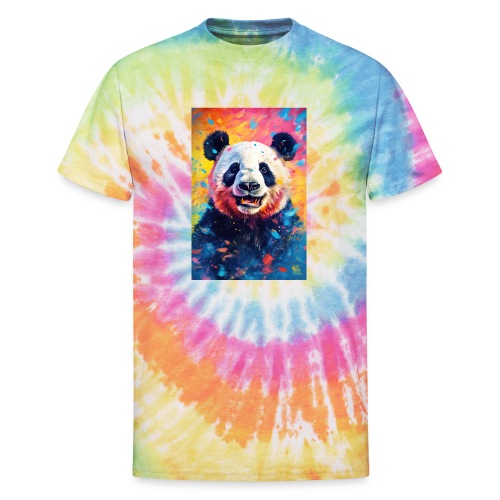 Paint Splatter Panda Bear - Unisex Tie Dye T-Shirt