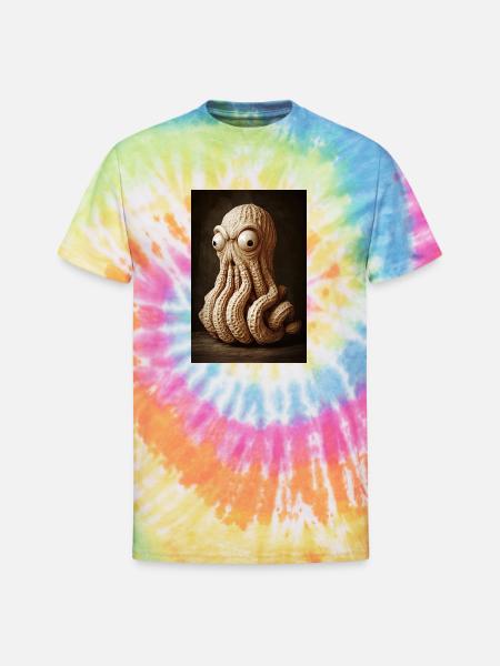 Peanut Octopus Madness - Unisex Tie Dye T-Shirt - rainbow
