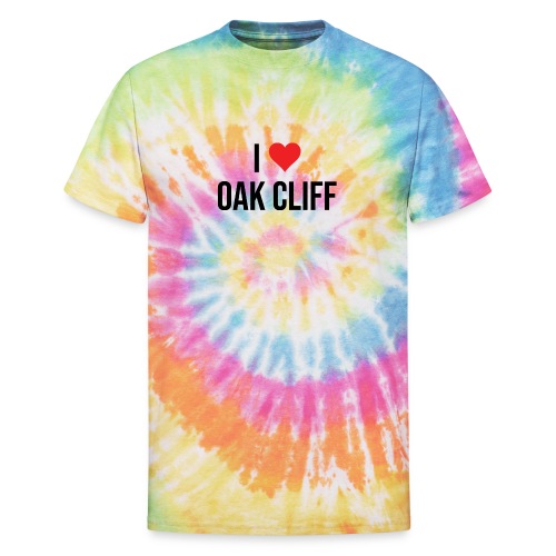 I Love Oak Cliff V1 outlines blk - Unisex Tie Dye T-Shirt