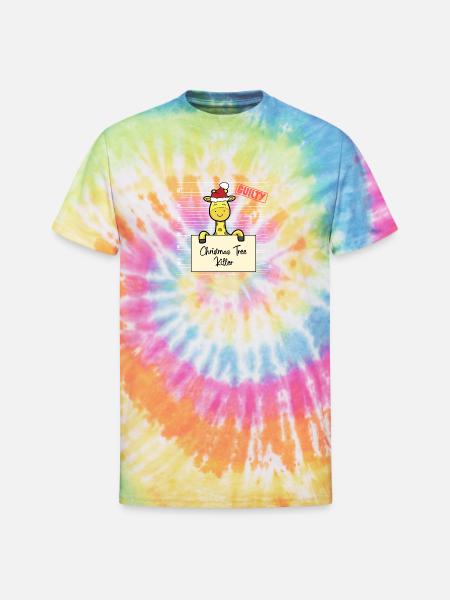 Giraffe christmas funny prison - Unisex Tie Dye T-Shirt - rainbow