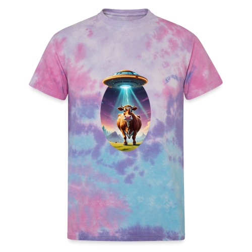 UFO Cow Abduction - Unisex Tie Dye T-Shirt