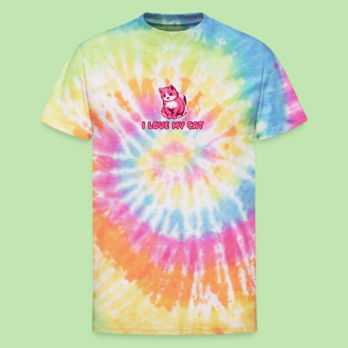 I love my cat - Unisex Tie Dye T-Shirt