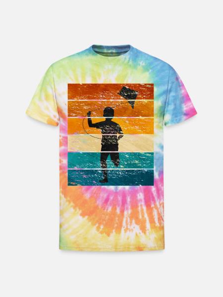 Kite Flying - Unisex Tie Dye T-Shirt - rainbow