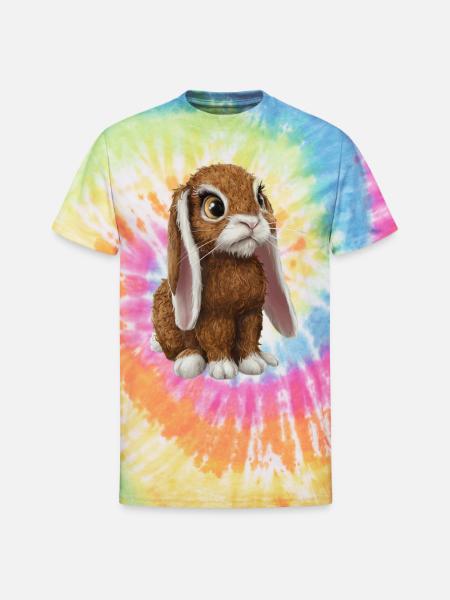 Coconut Bunny - Unisex Tie Dye T-Shirt - rainbow