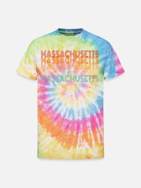 Visiting Massachusetts Gift - Unisex Tie Dye T-Shirt - rainbow
