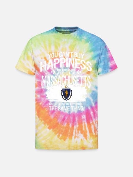 Massachusetts - Unisex Tie Dye T-Shirt - rainbow