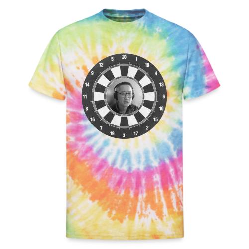 Producer Jay on Dartboard with Fusco Show back - Unisex Tie Dye T-Shirt