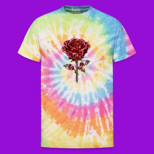 2 Set - Silver and Gold Roses - Unisex Tie Dye T-Shirt