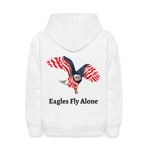 Eagles Fly Alone - American Flag Winged Eagle - Kids' Hoodie