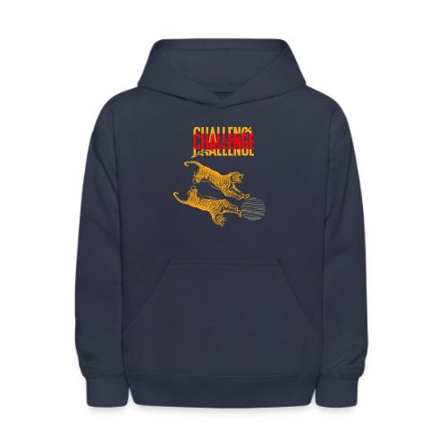Double tiger fashion, jungle feline animals. - Kids' Hoodie