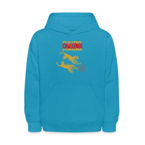 Double tiger fashion, jungle feline animals. - Kids' Hoodie