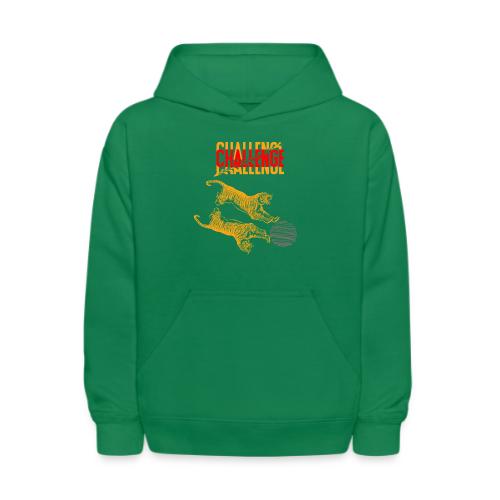 Double tiger fashion, jungle feline animals. - Kids' Hoodie